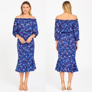 Saloni Grace Dress in Periwinkle Kaffir Floral